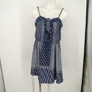 MAURICES XL BLUE PATCHWORK HANDKERCHEIF PATTERN SUNDRESS